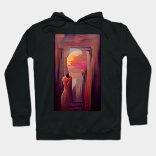 Looking Glass Sunset Surreal Art Hoodie